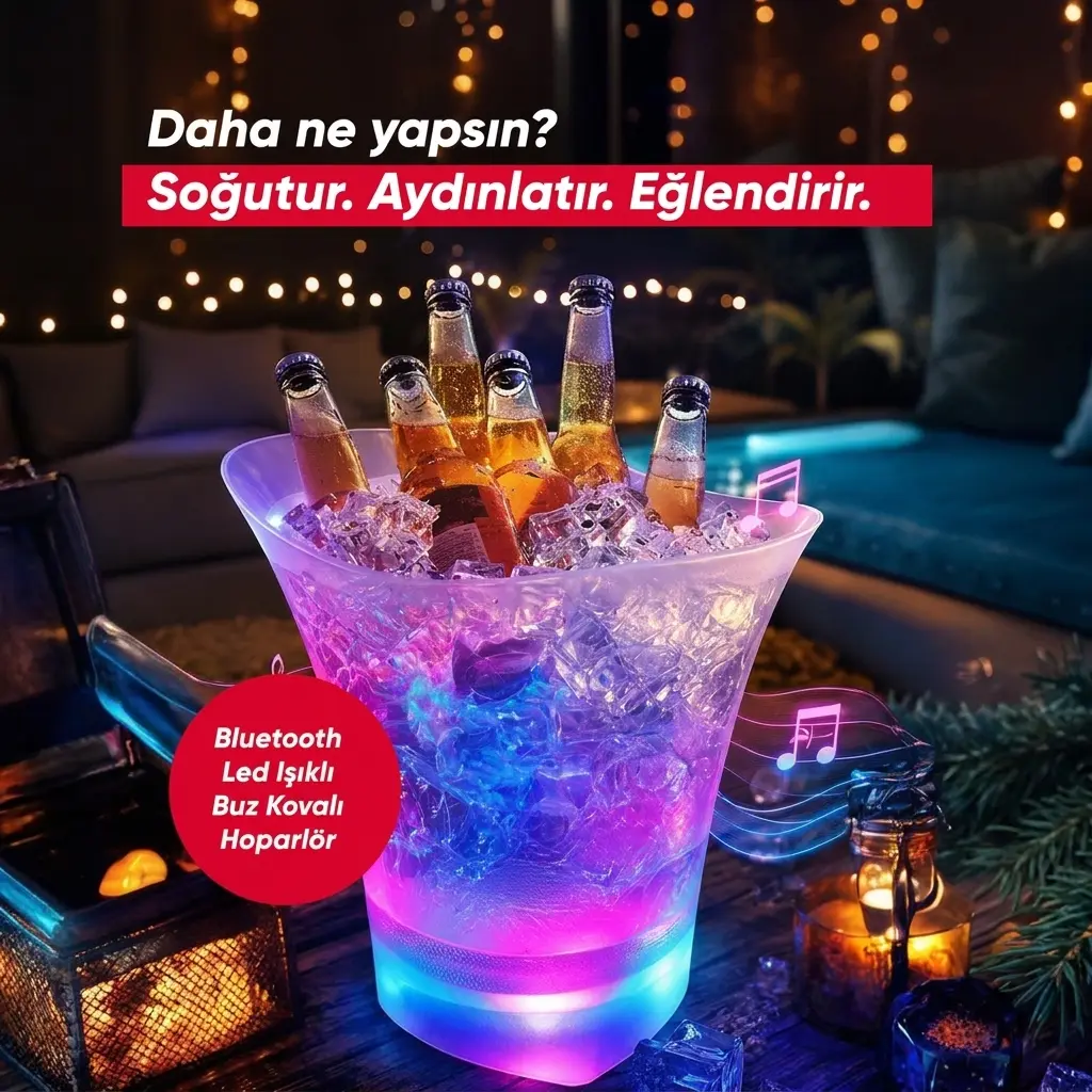 Kıbrıs Led Işıklı Buz Kovası Hoparlör Kıbrıs Led Işıklı Buz Kovası Hoparlör